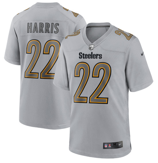 Men's Pittsburgh Steelers #22 Najee Harris Grey Atmosphere Fashion Stitched Game Jersey